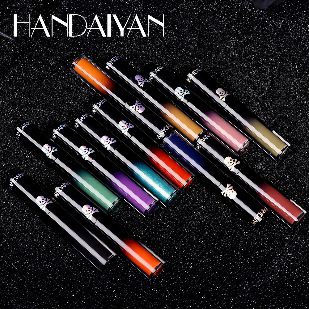 12 Colors Lip Gloss Long Lasting Moisturizing Matte Non-stick Cup High Pigmented Black White Purple Lipsticks For Cosplay Party lip gloss lip makeup