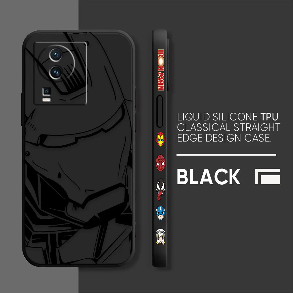 thumbnail image 1 of Case For VIVO IQOO 5 7 8 9 10 11 Pro 5G Z6 Z7 NEO3 5 5S 6 7 Colour Simple Liquid Silicone Case Marvel Iron Man Comics, 1 of 5