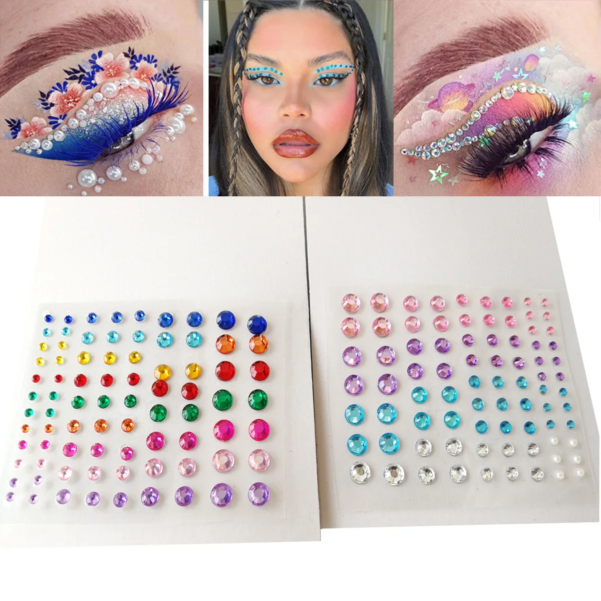 Mixed Size Eyeshadow Diamond Stickers For Face Body Festival Decoration