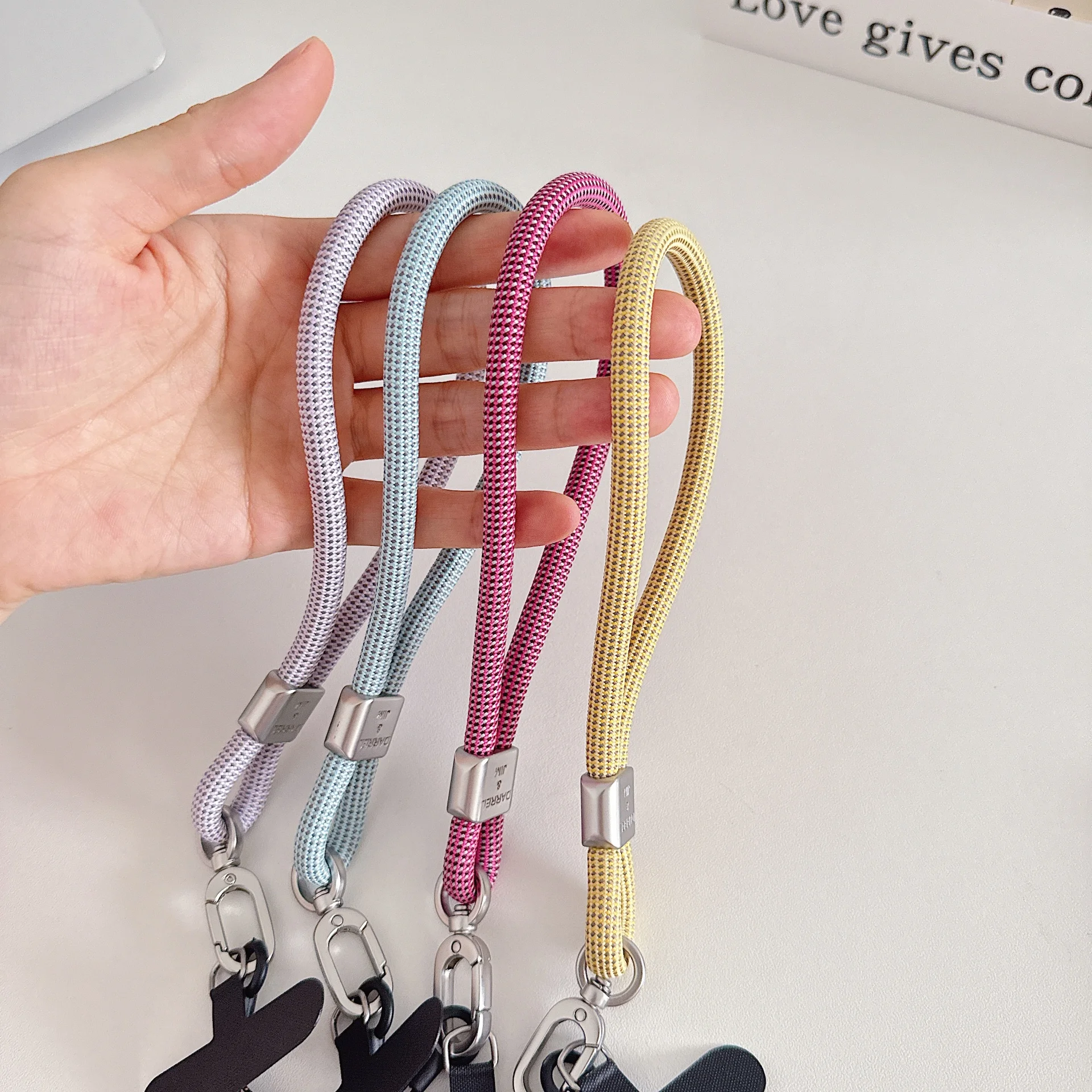 Universal Adjustable Nylon Phone Lanyard with Metal Clip and Patch
