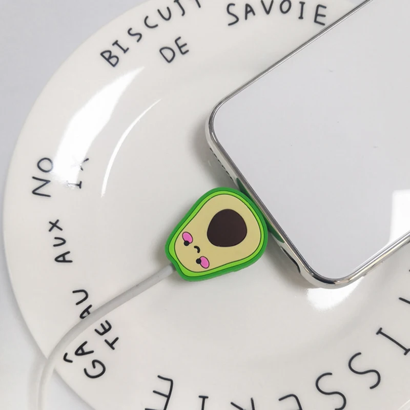 Cute Usb Cable Bite Charger Wire Organizer Silicone Cable Saver Charging Cord Protector Data Line Cable Protection for iPhone