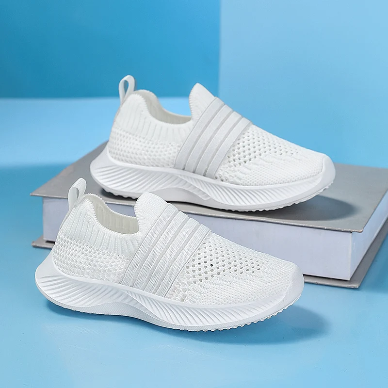 2024 야외 슬립온 어린이 운동화, 메쉬 통기성 테니스 신발, 소년 러닝 운동화, 소녀 캐주얼 신발, 여름 신상