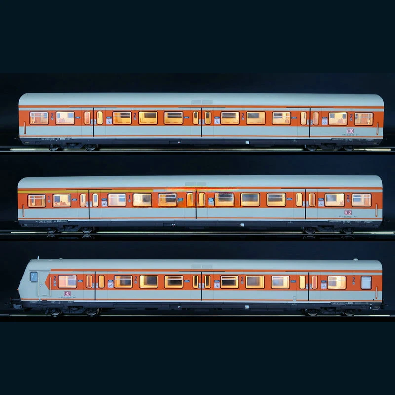 

Train Model PIKO 1/87 DB Fourth-generation Passenger Car Three-section Full Train with Lights Super Straight-top Electric Train