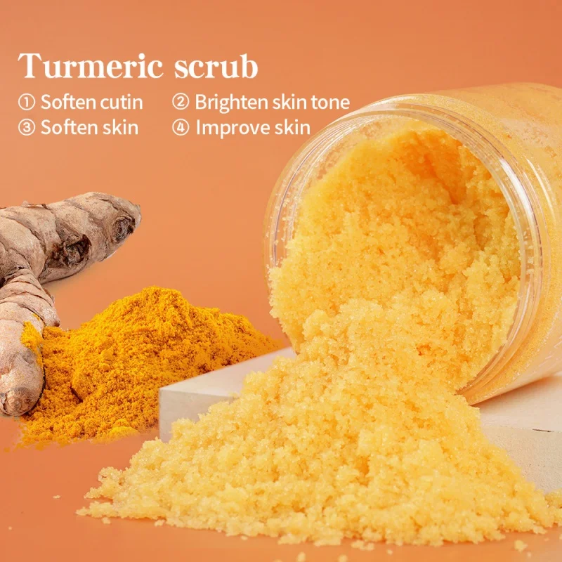 Turmeric Bath Salts Scrub 220G Cleansing Cutin Reduces Dull Brightening Skin Body Care Facial Scrub