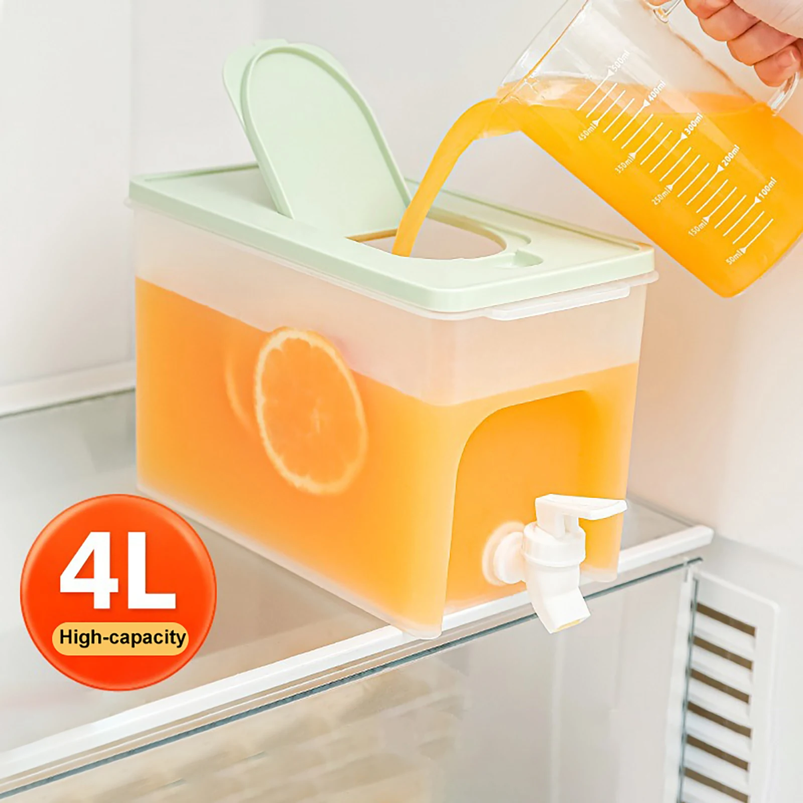 Bollitore Freddo 3 Litri Con Rubinetto Per Frigorifero - Distributore Di Bevande In PP Alimentare, Adatto Per Acqua, Tè Freddo E Limonata - 5