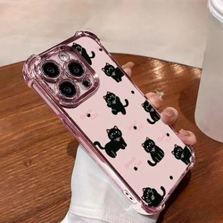 Luxury Black Cat Phone Case with Plated Soft Back Cover - Moto G86 (Pink L2047)