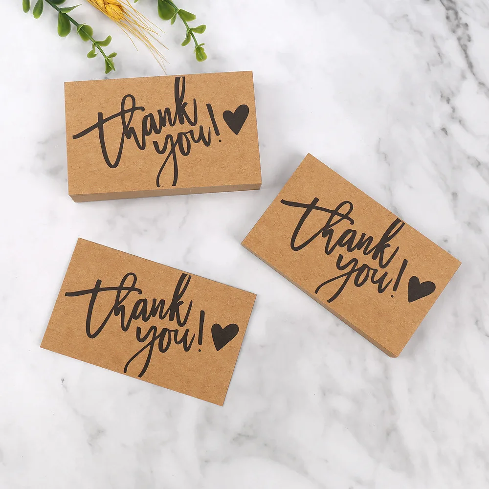 50PCS Kraft Paper Thank You Cards – Blank Greeting Cards for Kids Birthday, Baby Shower... - SKU BGC02113 - UGI Packaging