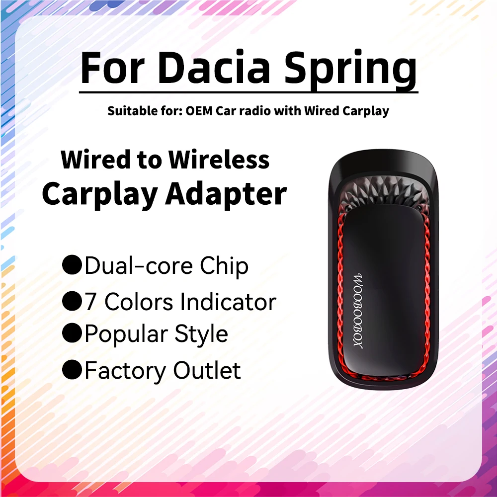 

BT Connect Smart RGB Carplay AI Box Car OEM Wired CarPlay To Wireless Mini Car Play Wireless Adapter for Dacia Spring USB Dongle