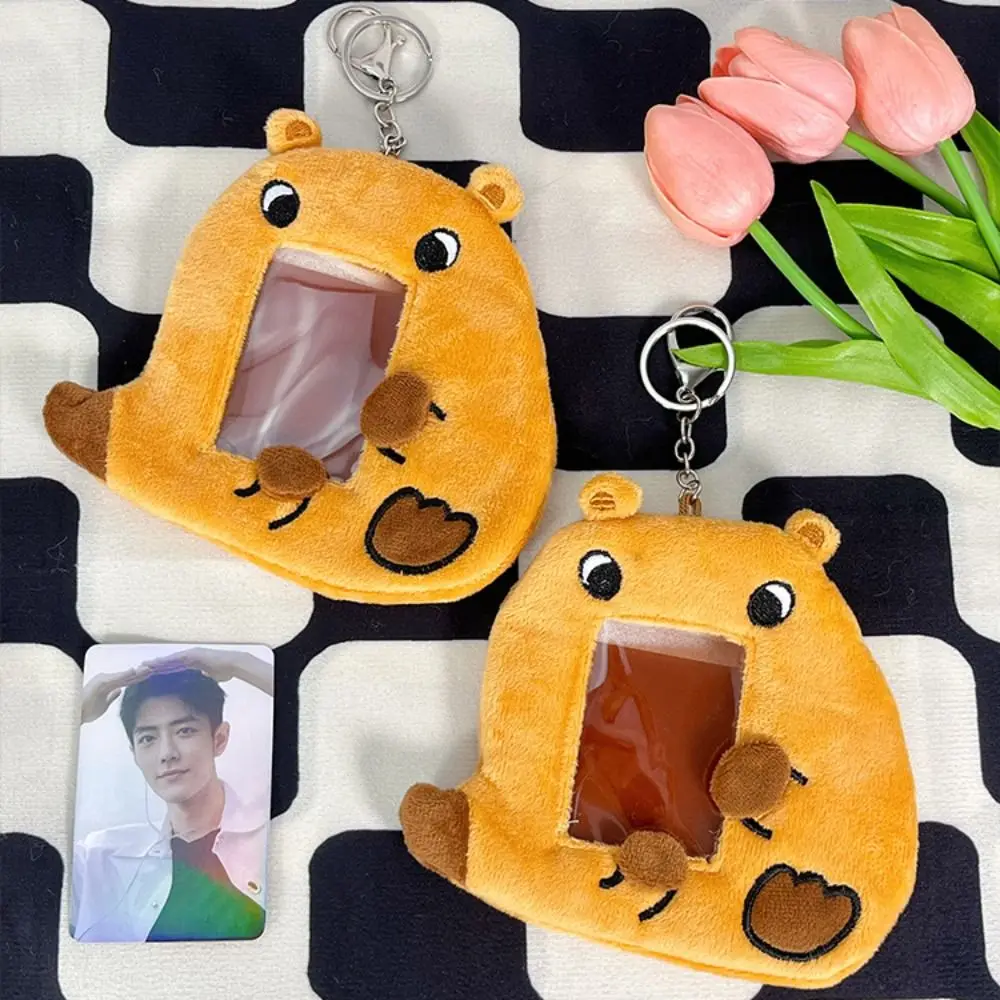 Bag Pendant Capybara Plush Photocard Holder Soft INS Cartoon Photocard Cover Korean Style Animal Bus Card Holder Girl/Lady