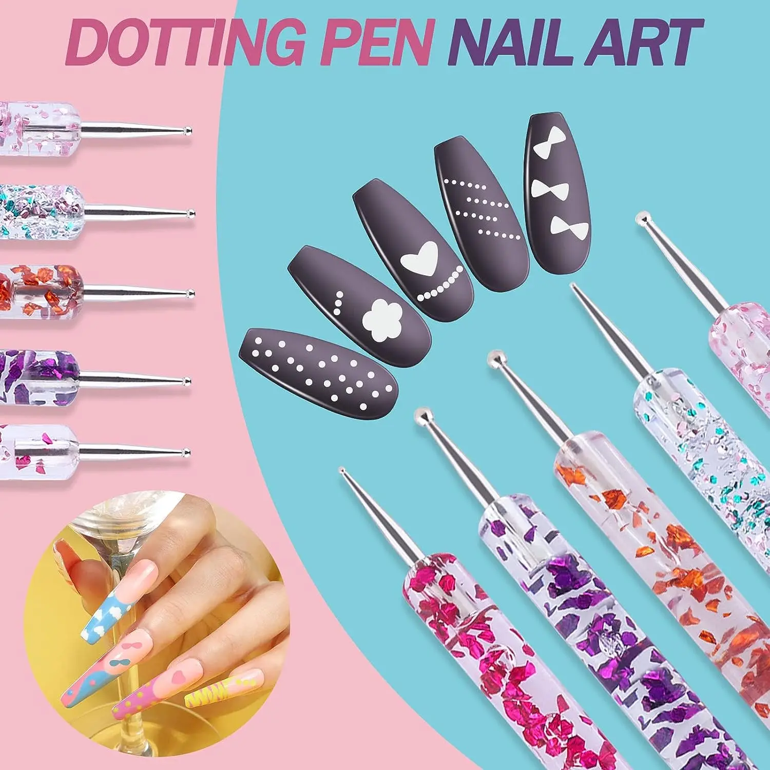Nail Art Brushes Nail Brushes Nail Art Tools Gel Nail Tools Nail Brushes Set Professional Nail Supplies For Acrylic UV Gel Drawing Dotting Manicure Art Design
