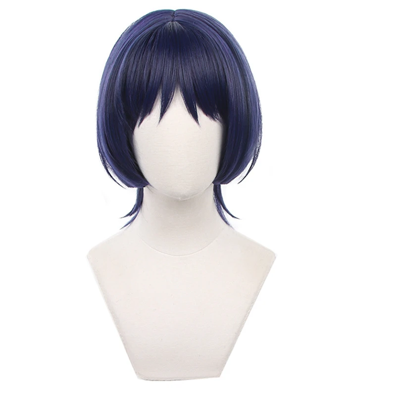 

Game Genshin Impact Wanderer Scaramouche Cosplay Wigs Heat Resistant Synthetic Blue Purple Hair Halloween Party Role Play Wig