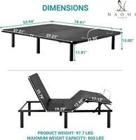 Deep Sleep Enabling Serenity Adjustable Bed Frame Full, Head & Foot Incline, 7 Adjustable Positions, Wireless Remote, Compact 2