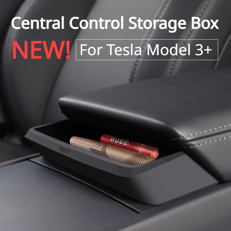 

For Tesla Model 3+ Central Control Storage Box Car Armrest Box Convenience Bag Storage Glasses Pocket New Model3 Highland 2024