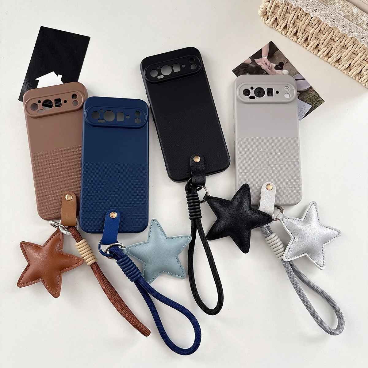 Polka Dot Silicone Star Strap Lanyard Phone Case - Soft Cover