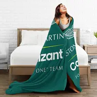 Aston Martin F1 Formula One Team Blanket Flannel Portable Sofa Throw Blankets For Couch Bedding Travel Throws Bedspread Quilt 1