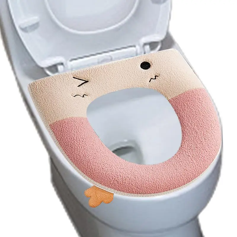 

Universal Winter Warm Toilet Seat Cover Toilet Seat With Handle Zipper Toilet Cushion Thicken Seat Mat Bathroom Aceesories