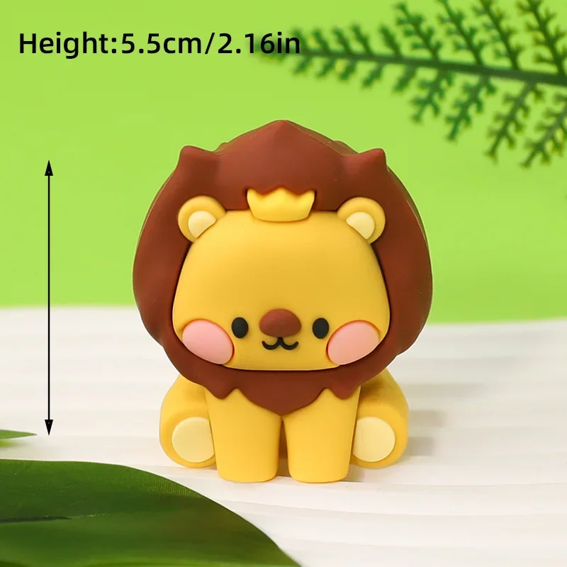 Safari Leeuw Kawaii Taart Topper Geel