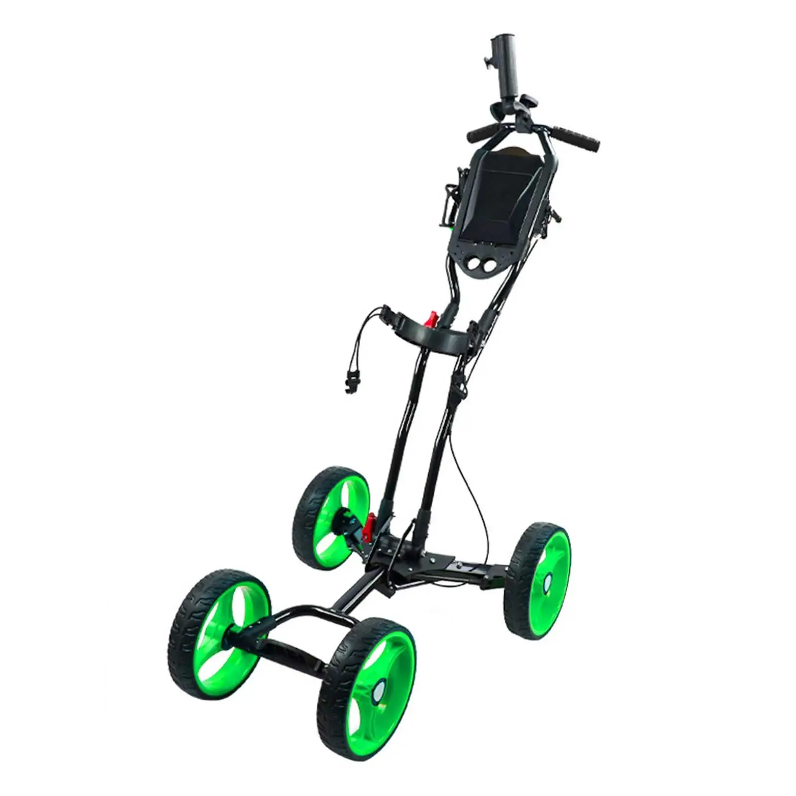 Golf Cart Folding Golfing Cart 4 Wheeled Golf Push Professional Portable Aluminum Alloy Push Trolley Accessories