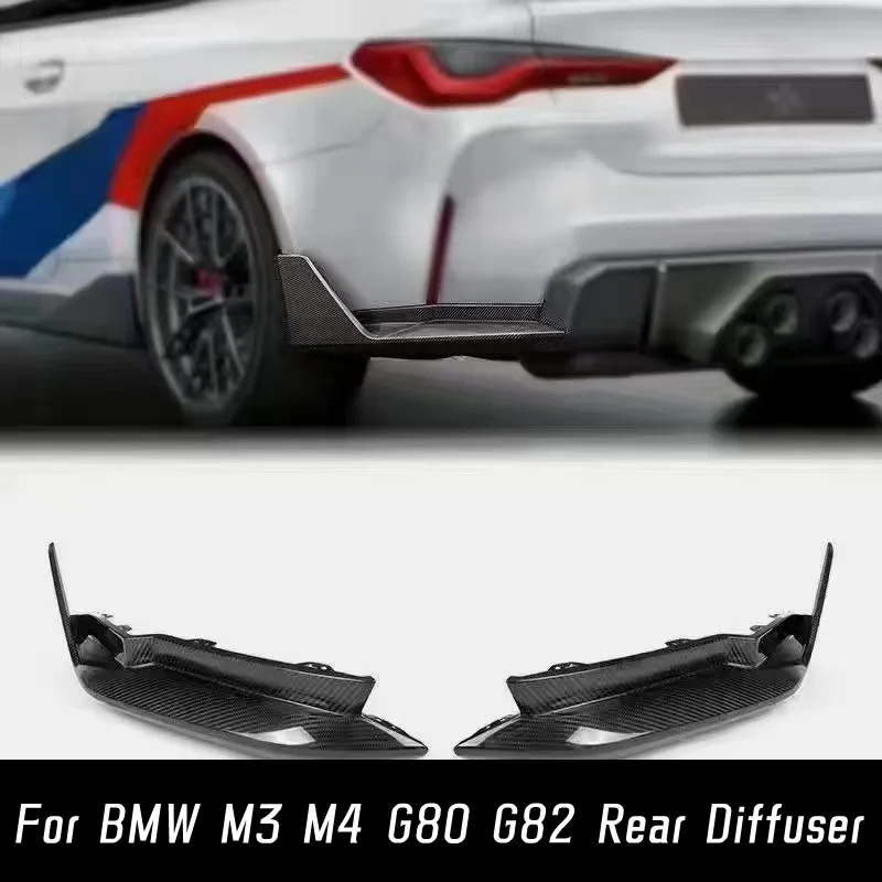 

Rear Bumper Side Corner Splitter Spoiler Real Dry Carbon Fiber Anti Scratch Protector Exterior Accessories For BMW M3 M4 G80 G82