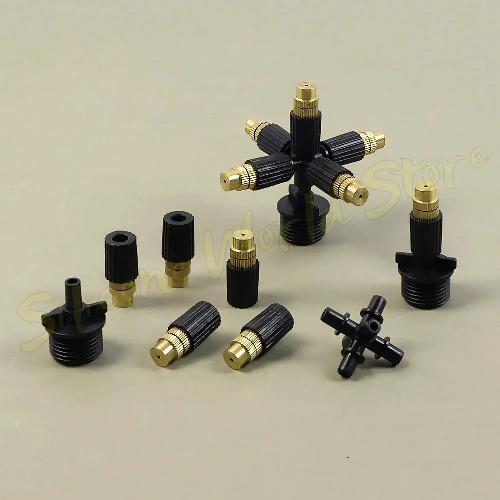 Silicone World 5-Way Adjustable Horticultural Atomizing Nozzle Kit Garden Greenhouse Plant Irrigation Tools Automatic Sprinkler