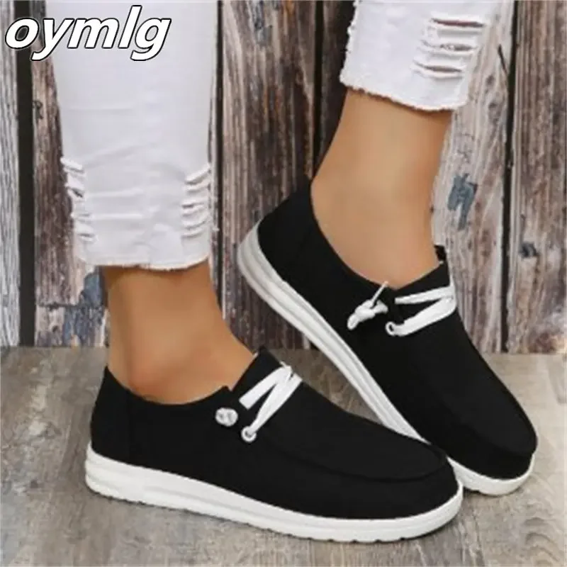 New Lazy Shoes 2024 Fall Large Size Casual Shoes Flat Bottom Overfoot Loafers Shallow Mouth Women's Shoes