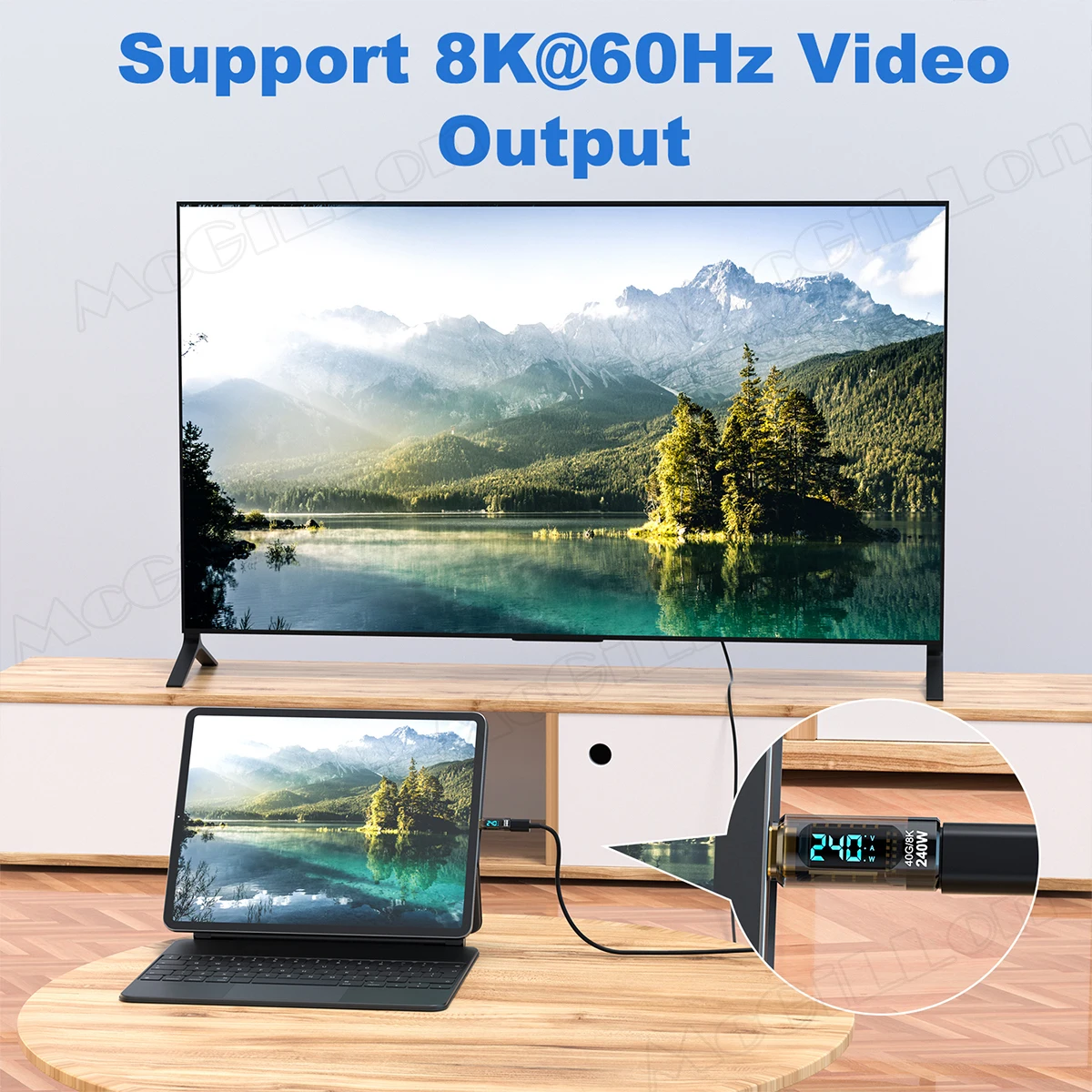 1 PCS Digital LED Display USB 4 Type-C Adapter PD 240W 40Gbps Power Meter Tester Full Function Smart Chip USB C Extension Laptop — view 5