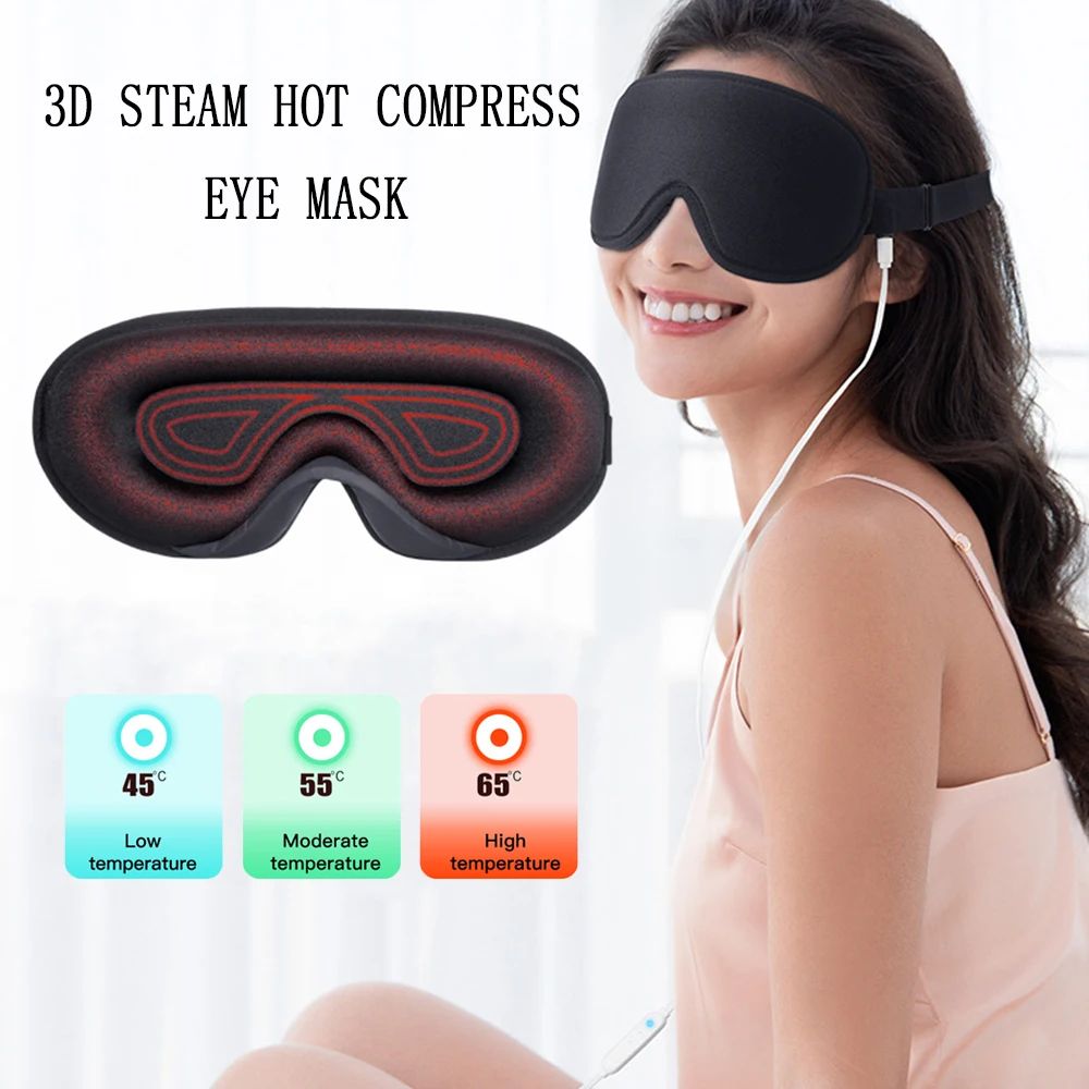 

3D Steam Sleeping Mask Hot Compress Eyepatch Relieve Eye Fatigue Dry Eye Mask Sleeping Aid Shade Blindfold Night Breathable