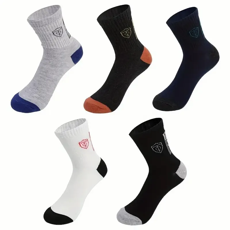 Men's Mid Calf Socks 2/5/10 Pairs Autumn Winter Comfort Breathability Suitable Outdoor Sports Daily Business Wear All Seasons