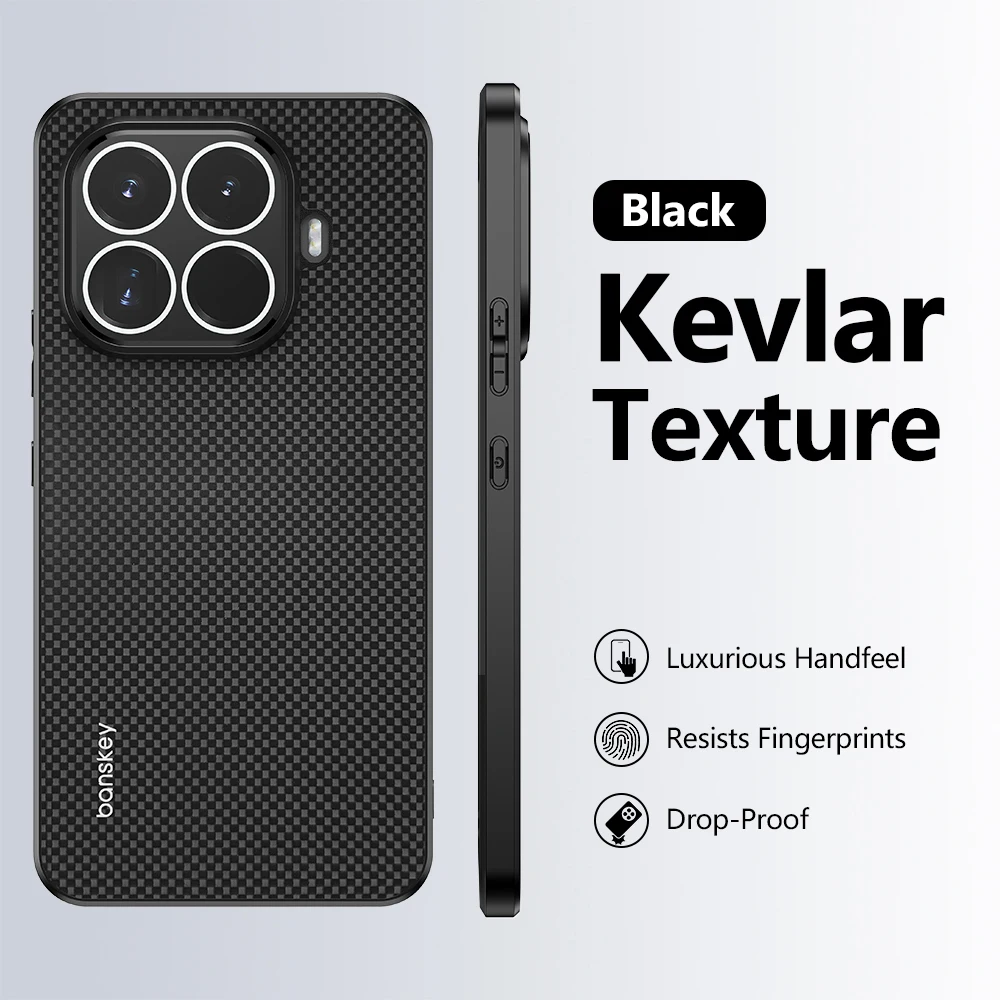 Kevlar Carbon Fiber Weave Matte Case with Camera Lens Protector - Business Edition