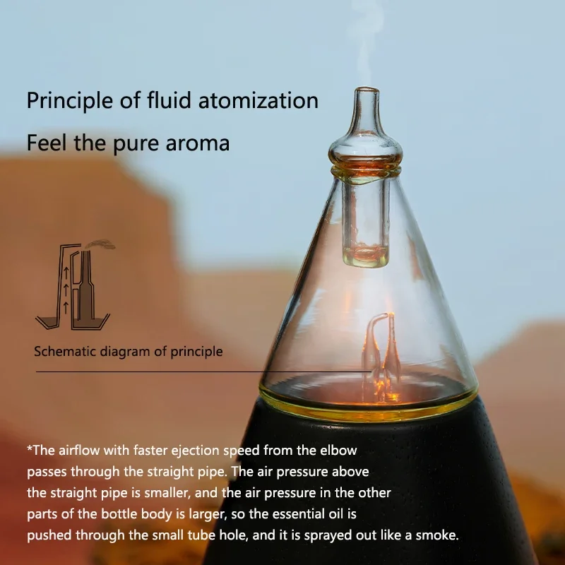 Waterless Essential Oil Ultrasonic Aromatherapy Scent Machine Air Nebulizing Glass Aroma Diffuser Room Office Gift_voghion.com