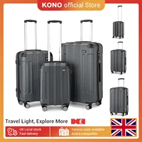 Kono ABS Hard Shell Luggage - 19"/24"/28" Lightweight Suitcases with 360° Spinner Wheels for Business Travel