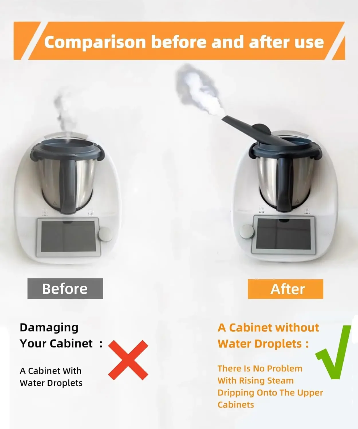 Steam Diverter for Thermomix TM5/TM6 Air Guided Steam Release Diverter Exhaust Pipe Fittings Relief To Prevent Burn Kitchen Tool