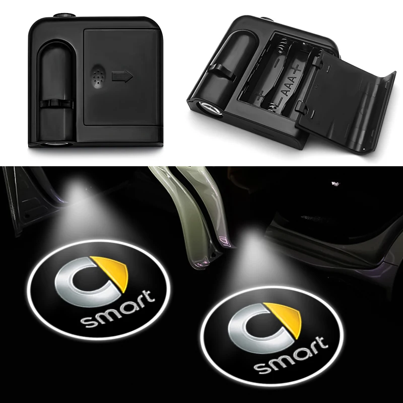 1/2Pcs Car Door Welcome Light Logo Proiettore Ghost Shadow Lights Per Smart 450 451 453 Fortwo Forfour Roadster Accessori Auto