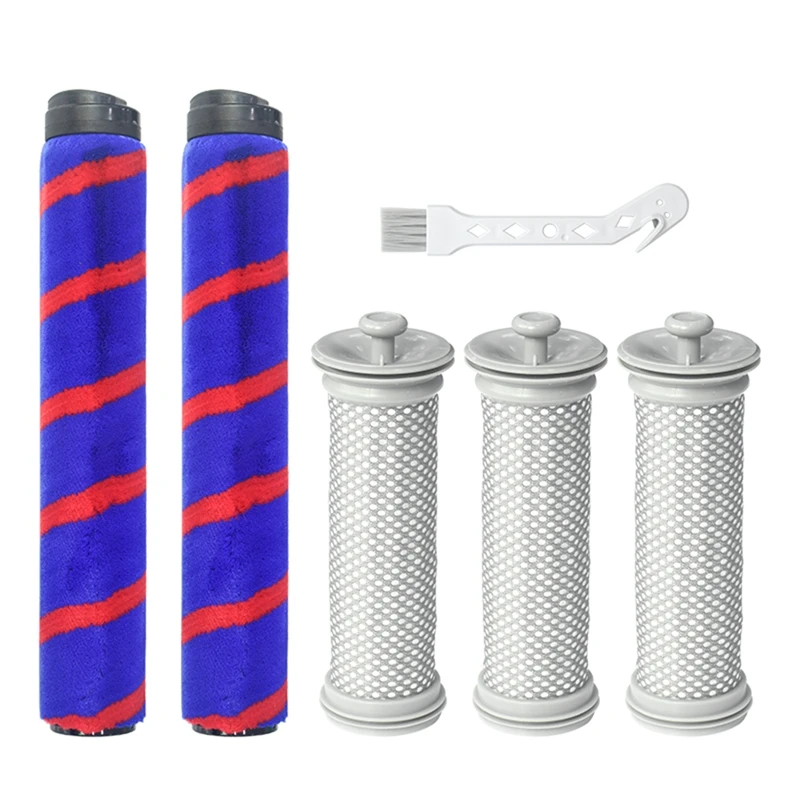 6pcs Replacement Roller Brush Pre Filter For Tineco A10 A11 Hero/master