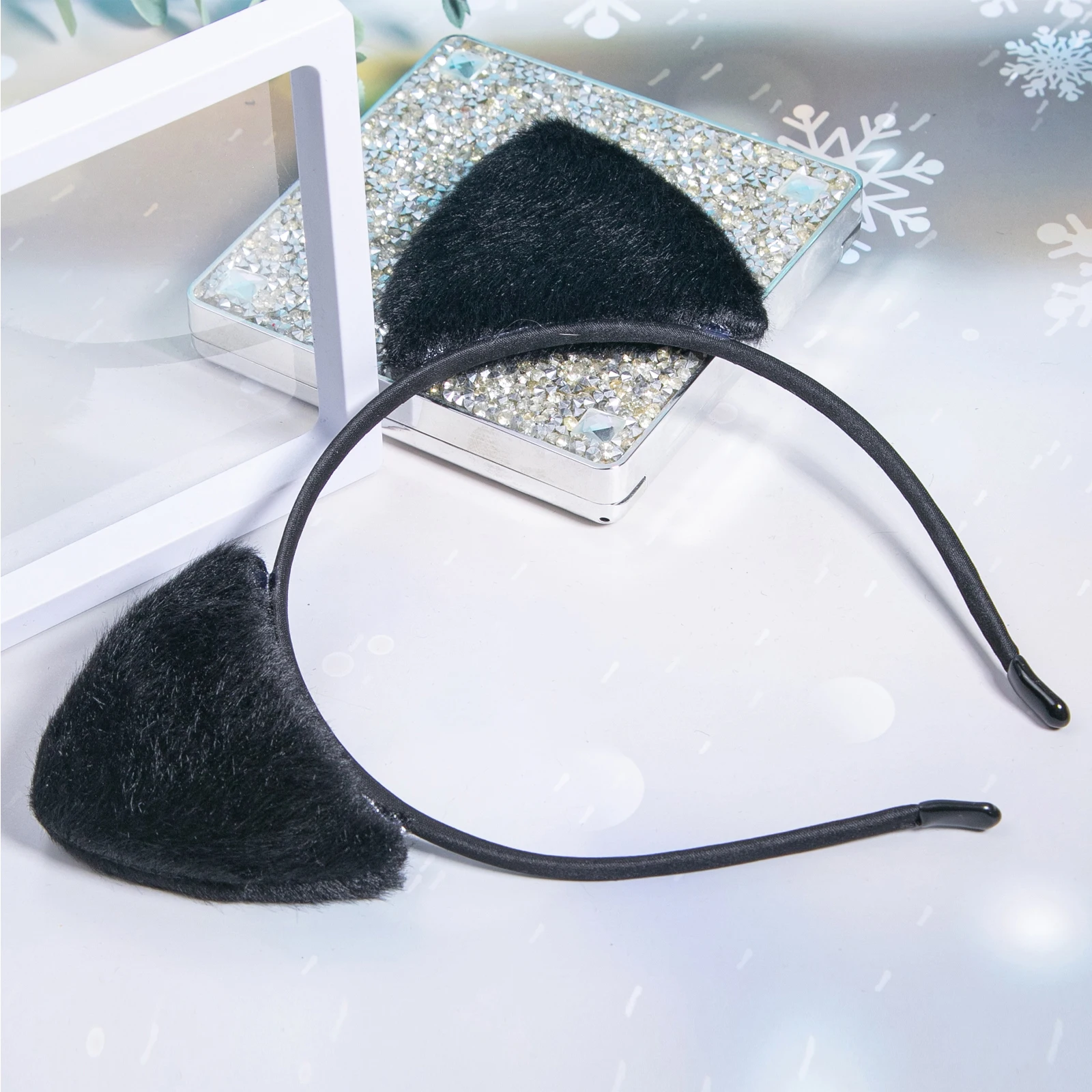 2pcs Cat Ears Headband Hair Hoops Women Girl Cat Themed Birthday Party Hairband Decorations Event Party Favors