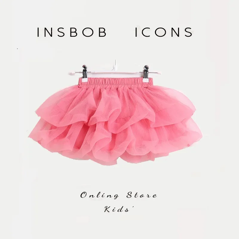 Children Mini Mesh Seersucker Puff Net Skirts Half Dress