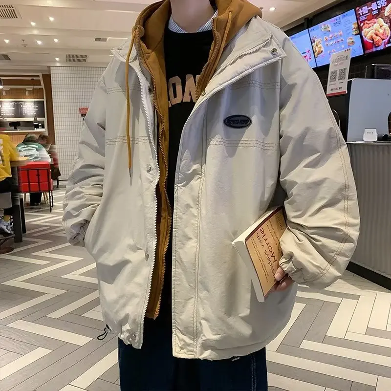 Autumn and Winter Harbor Style Hooded Cotton-padded Jacket Ins Trendy Style Overcome Versatile Loose Cotton-padded Coat