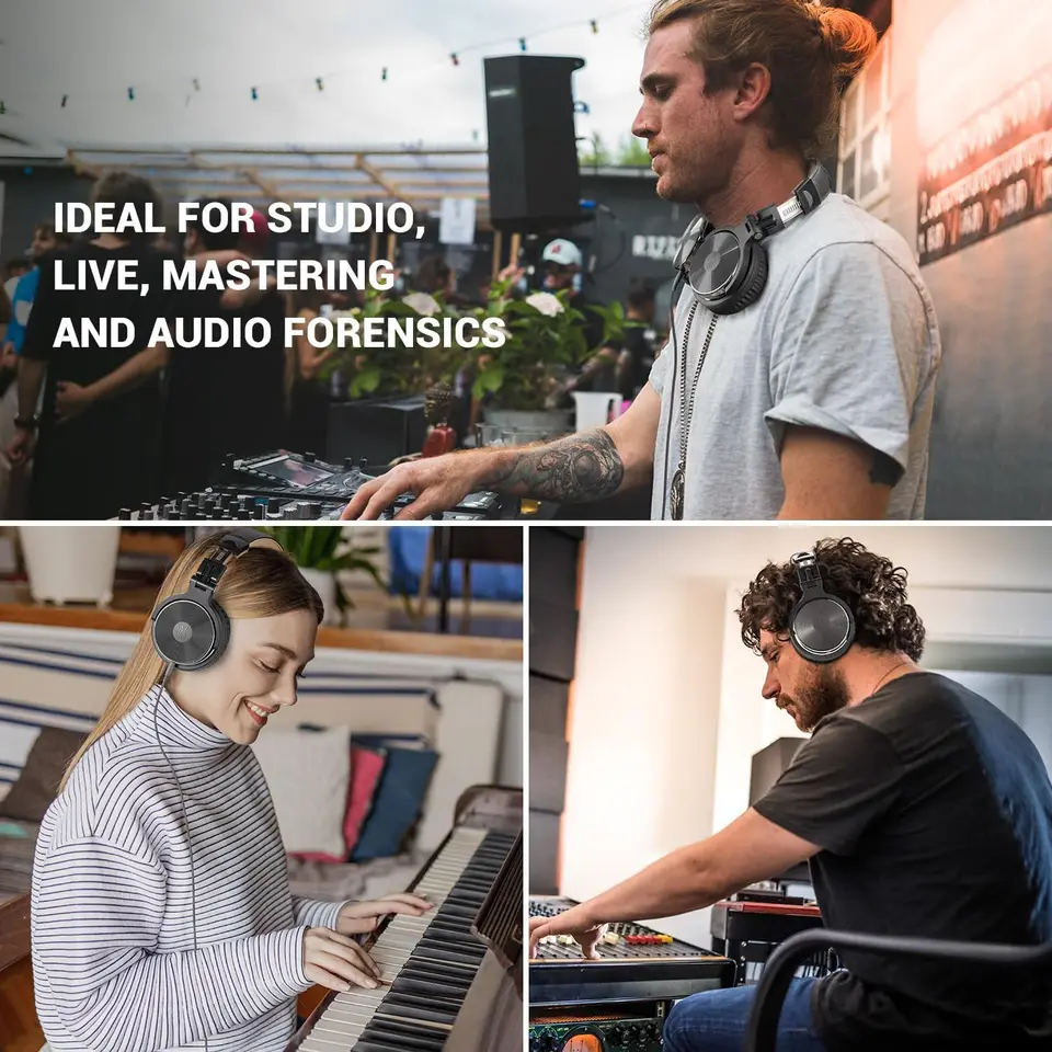 Cuffie Oneodio Pro 10, cuffie stereo professionali per DJ con microfono, audio ad alta risoluzione, cablate, sovraurali, da studio_voghion.com