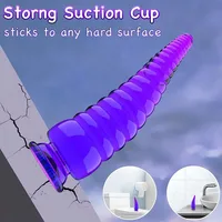 Realistisches Silikonspielzeug im Spiral-Design mit Farbverlauf, spezieller Eichel, starker Saugnapfboden für den Einsatz bei Erwachsenen 2