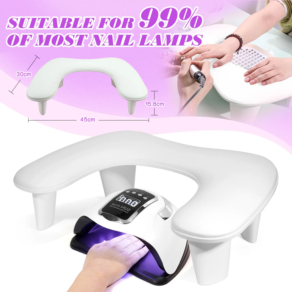 U-shaped Nail Art Hand Pillow Arm Rest Portable Removable Stand Tilt Design Manicure Stand Hand Pillow PU Material nail art hand pillow nail arm rest nail hand rest