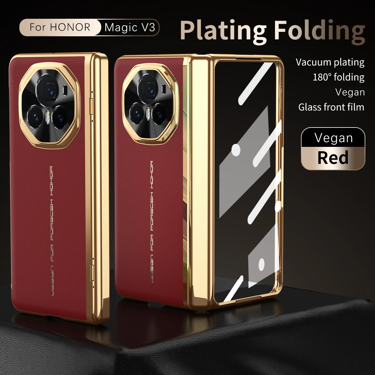 Luxury Electroplated Leather Flip Case - Shockproof 360° HD Cover