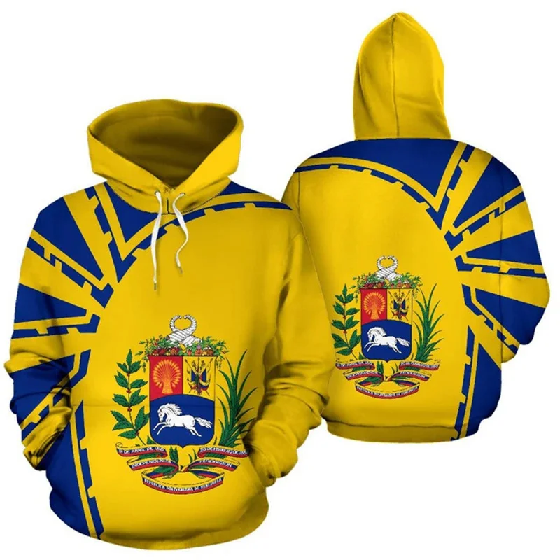 thumbnail image 1 of Sudadera con capucha con la bandera de Venezuela impresa en 3D para hombre, jersey con patrón de emblema nacional, camisetas casuales de calle, sudaderas con capucha de manga larga, 1 of 5