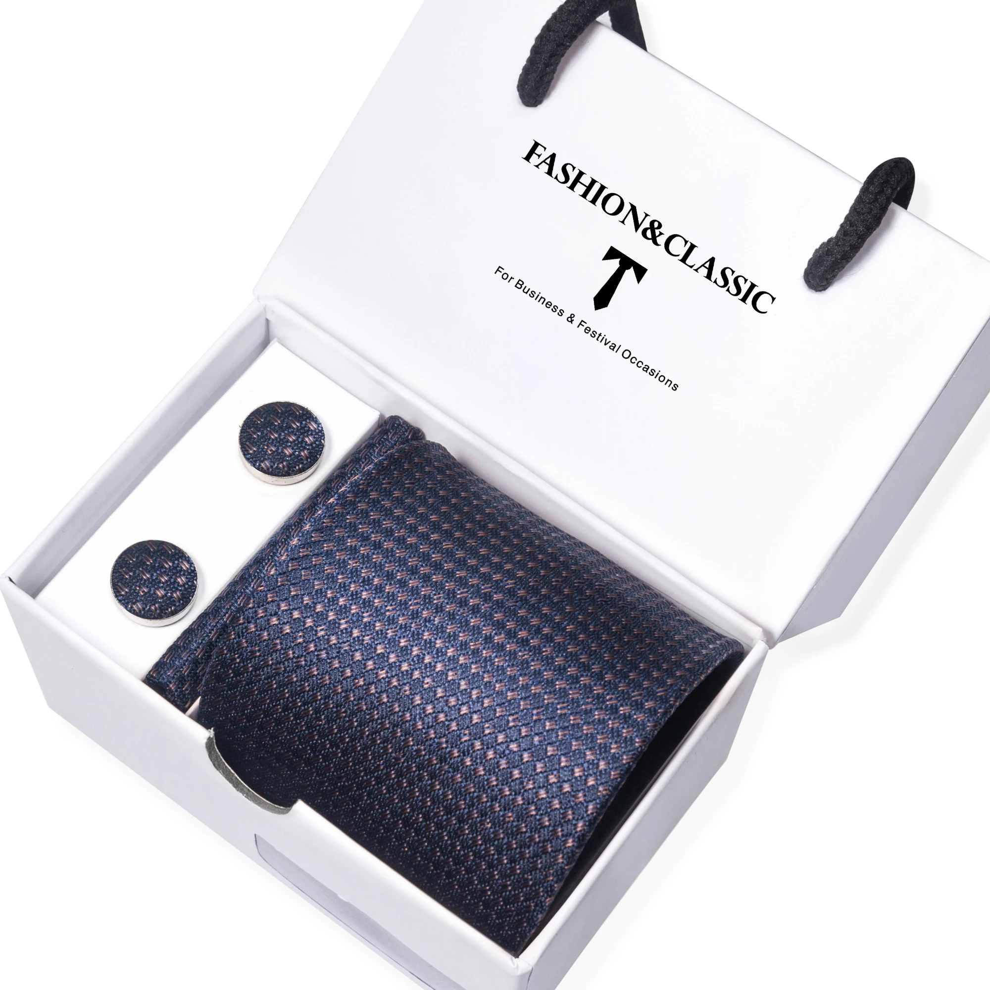 Krawatte für Herren, brandneuer Stil, 8 cm Krawatte, Einstecktuch-Set, Krawattenbox, Herren, grüner Blumenanzug, Accessoires, geeignet für formelle Anlässe. – Detail 5