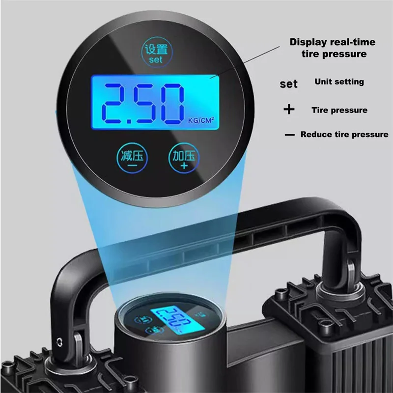12V 150PSI Electric Tire Inflator With Pressure Gauge Auto Inflatable Pump Dual Cylinder Heavy Duty Tire Inflator With LED Light electric tire inflator,tire inflator