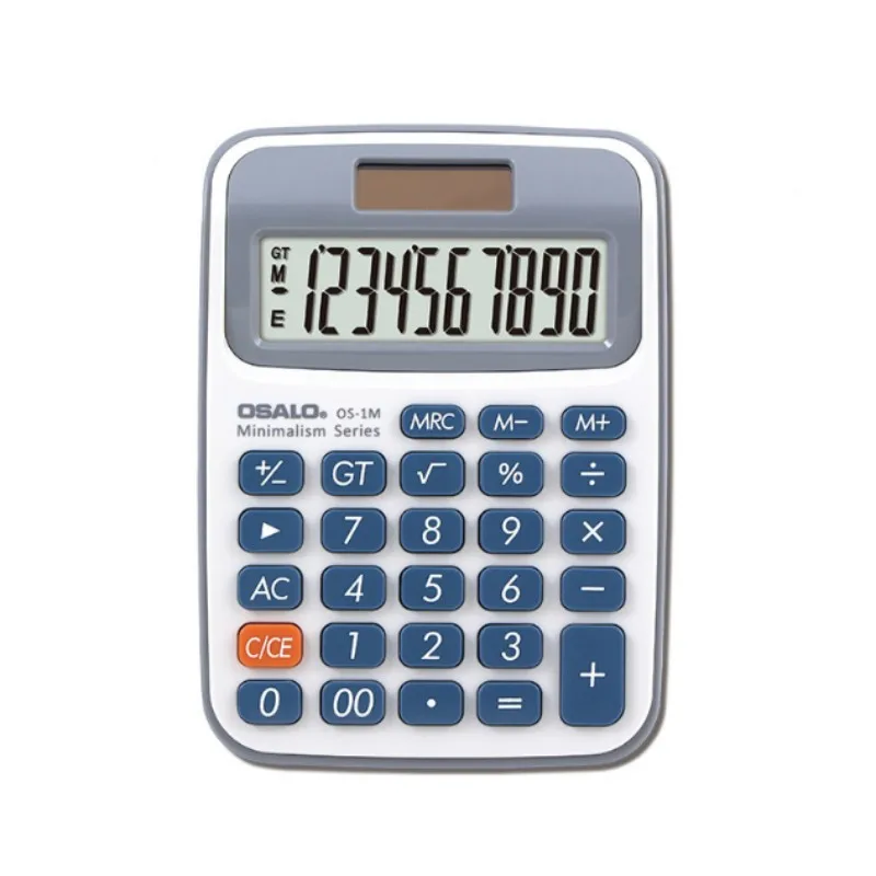 Solar Dual Power Minimalist 10-Digit Student Calculator with Tax Rate Function