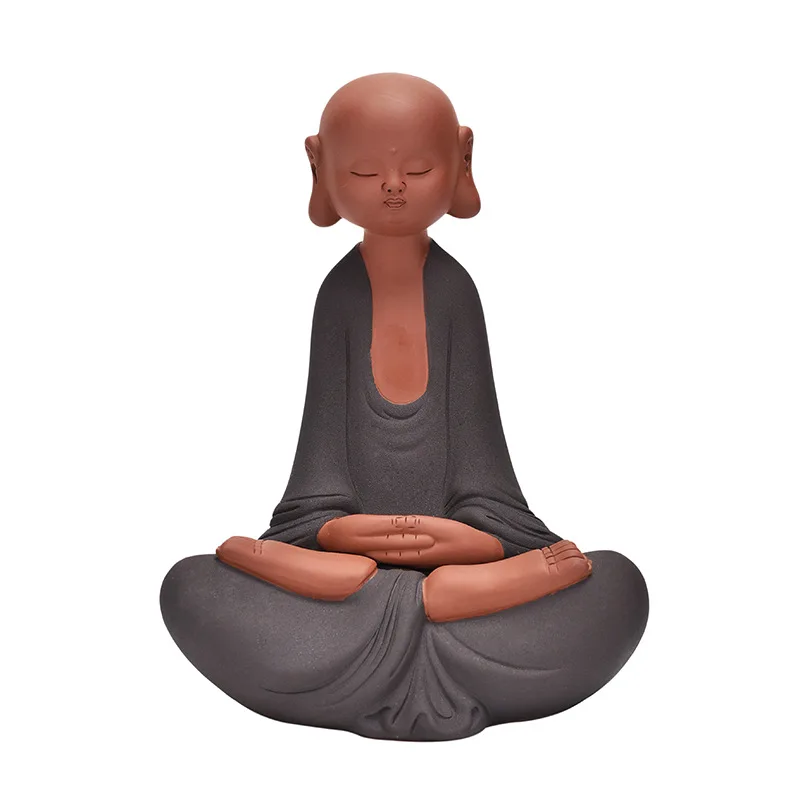 Chinese Style Household Purple Sand Small Monk Decoration, Living Room Decoration, Zen Buddhism, Buddha Figure Decoration