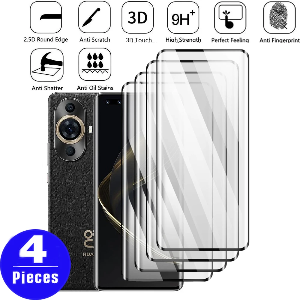 

4Pcs 9D cover For Huawei Nova 10 pro Tempered glass Nova 11 Ultra 10Z 9 8 SE Youth 4G 8i phone screen protector protective film