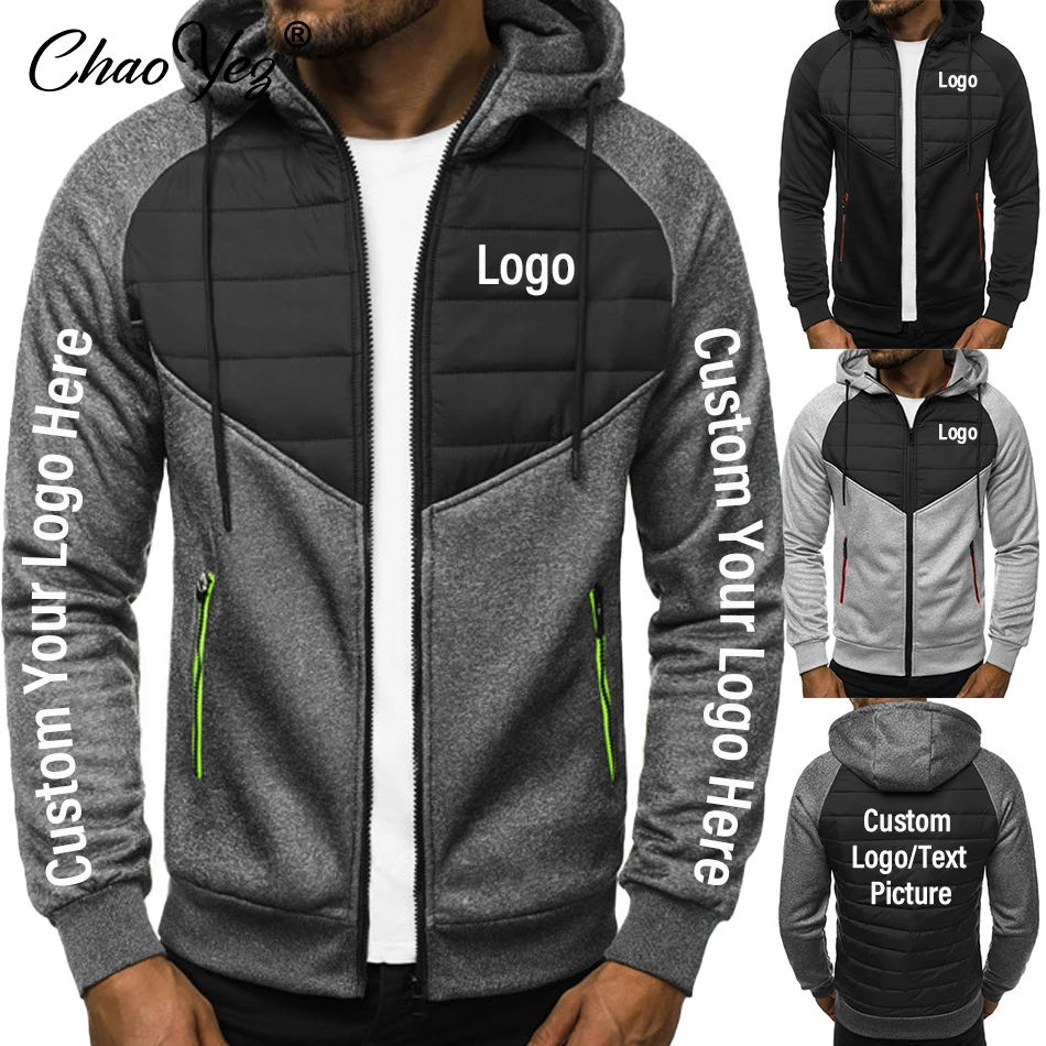 2023 Men's Jacket Custom Your Logo Casual Comfortable Spring Autumn Sports Men's Sweatshirt Design Male Hooded Jackets Clothing