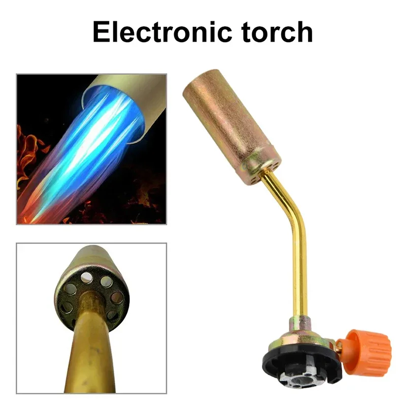 Gas Torch Portable Precision Copper Nozzle Professional Adjustable Firepower Spray Gun for Outdoor Picnic Gas Filling