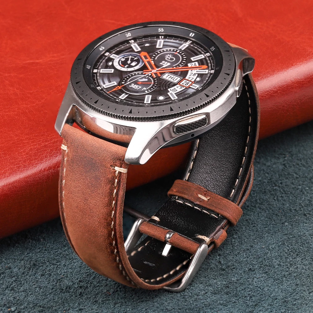 Premium Matte Leather Watch Band with Stainless Steel Buckle - Coffee, Black, Green, Red Options